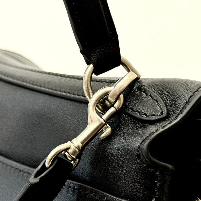 RODEO MEDIUM BAG 35 IN BLACK SMOOTH CALFSKIN SILVER HARDWARE