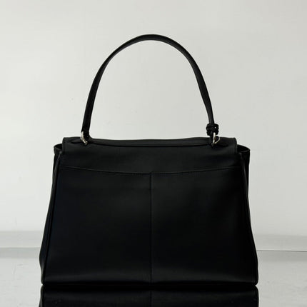 RODEO MEDIUM BAG 35 IN BLACK SMOOTH CALFSKIN SILVER HARDWARE
