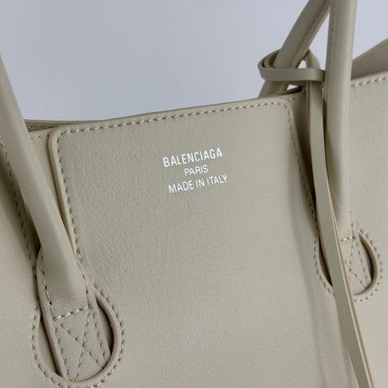 BEL AIR CARRY ALL BAG 29 IN WHITE NAPPA LAMBSKIN SILVER HARDWARE