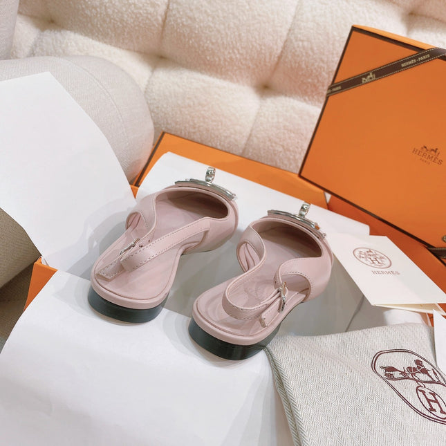 HM 26S INNOCENTE SLINGBACK IN LIGHT PINK CALFSKIN SILVER HARDWARE