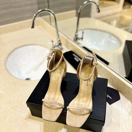 SL OPYUM SANDALS 80 CAMEL SUEDE