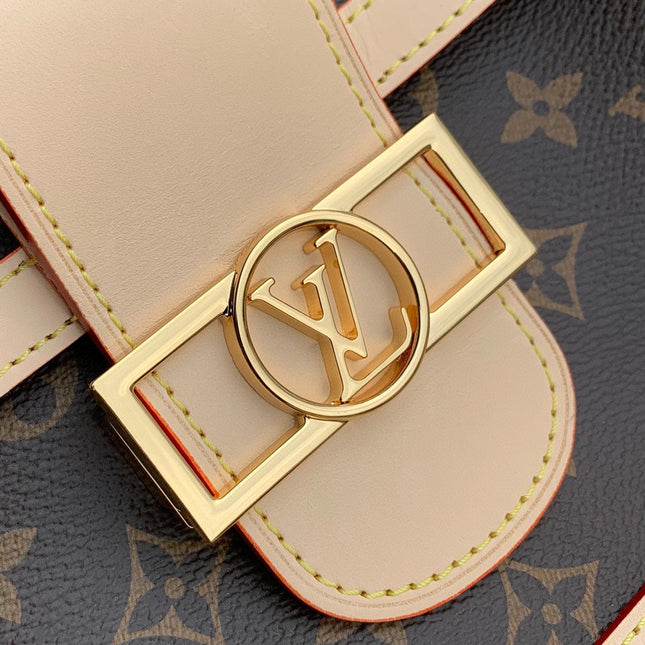 LV x TM DAUPHINE SOFT 28 IN BROWN MONOGRAM COATED CANVAS AND BLACK CALFSKIN