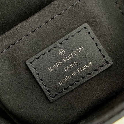 CAMERA BOX VIVE BAG 17 IN BLACK MONOGRAM CALFSKIN SILVER-TONE METALLIC