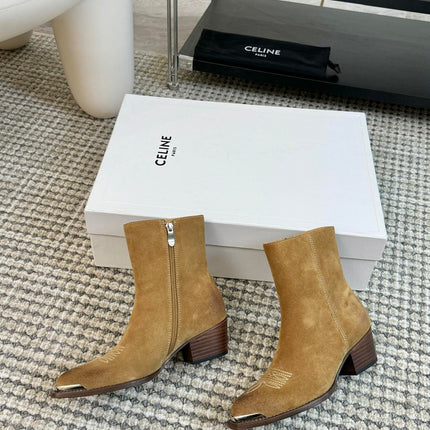 ANKLE BOOTS 45 MM IN PEANUT BROWN SUEDE
