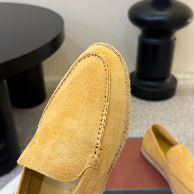 LP 26S ESPADRILLE LOAFERS IN YELLOW SUEDE WITH JUTE TRIM