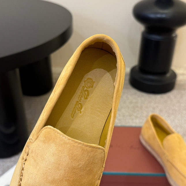 LP 26S ESPADRILLE LOAFERS IN YELLOW SUEDE WITH JUTE TRIM