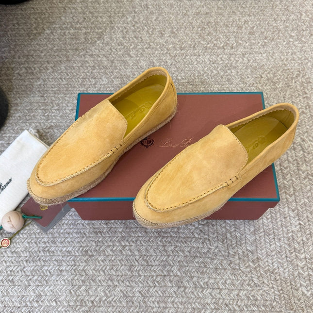 LP 26S ESPADRILLE LOAFERS IN YELLOW SUEDE WITH JUTE TRIM