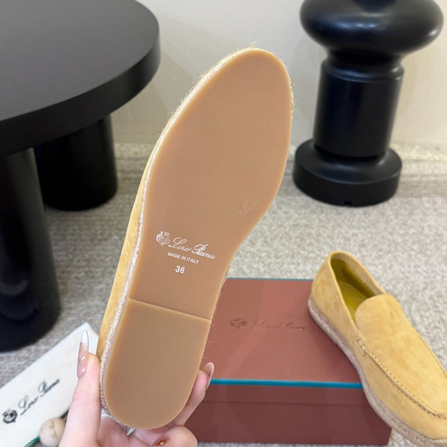 LP 26S ESPADRILLE LOAFERS IN YELLOW SUEDE WITH JUTE TRIM