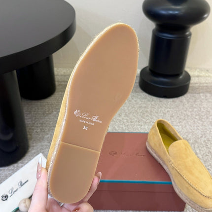 LP 26S ESPADRILLE LOAFERS IN YELLOW SUEDE WITH JUTE TRIM