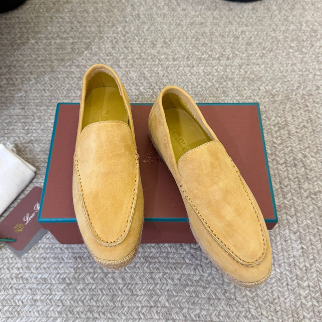 LP 26S ESPADRILLE LOAFERS IN YELLOW SUEDE WITH JUTE TRIM