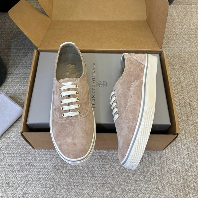 LP 26S LACE-UP SNEAKERS IN LIGHT BROWN SUEDE