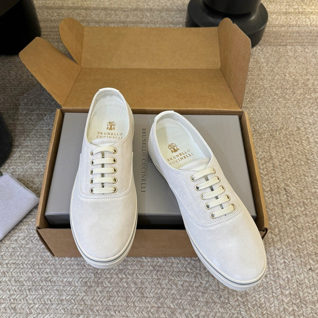 LP 26S LACE-UP SNEAKERS IN CREAM WHITE SUEDE