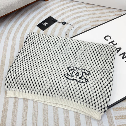 SCARF 180 CM IN WHITE MIX BLACK CASHMERE  394592