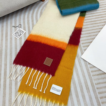 SCARF 185 CM IN COLORFUL GRADIENT WOOL AND MOHAIR 396249