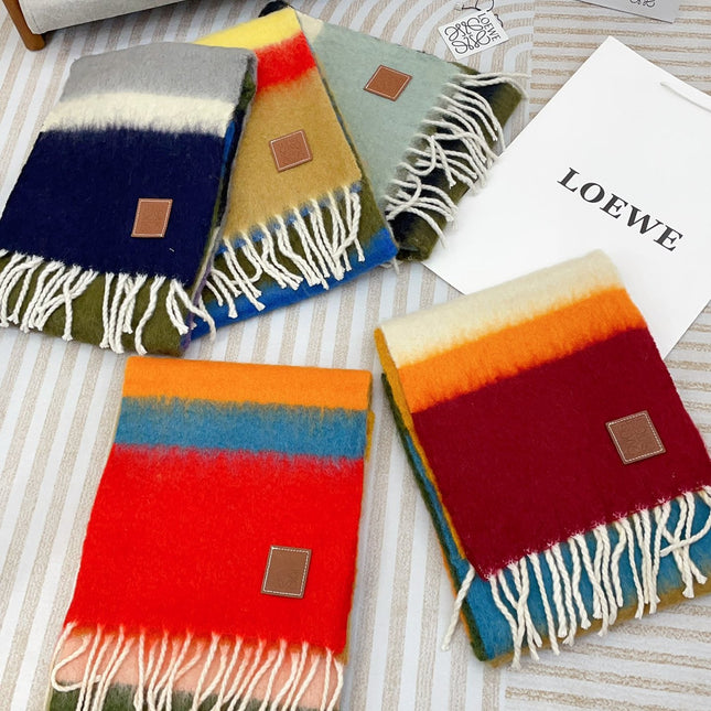 SCARF 185 CM IN COLORFUL GRADIENT WOOL AND MOHAIR 396249