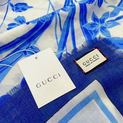 SQUARE SCARF 140 CM IN MAYA BLUE CASHMERE 398257