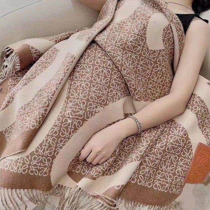 ANAGRAM SCARF 140 CM IN CAMEL BEIGE WOOL 410213