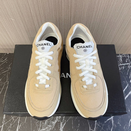 CHANEL 26S SNEAKER 35 MM IN BEIGE MESH AND CALFSKIN LOW TOP