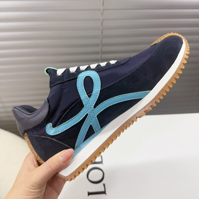 BALLET RUNNER 2.0 IN AEGEAN BLUE SUEDE AND LYCRA FABRIC