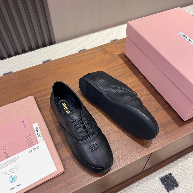 MIUMIU 26S OXFORD IN BLACK LAMBSKIN
