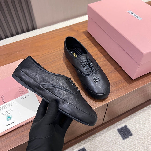 MIUMIU 26S OXFORD IN BLACK LAMBSKIN