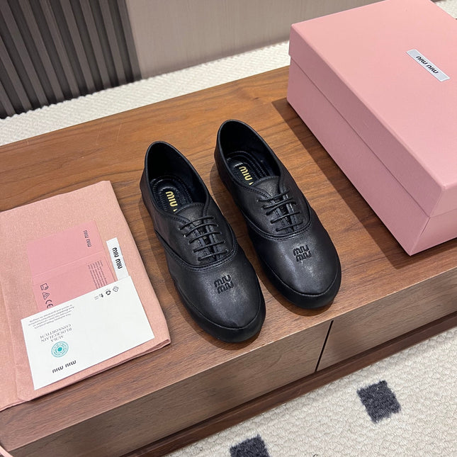 MIUMIU 26S OXFORD IN BLACK LAMBSKIN