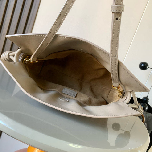 LOEWE FLAMENCO CLUTCH BAG 23 IN BEIGE CALFSKIN