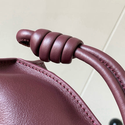 LOEWE 25S MEDIUM FLAMENCO CLUTCH BAG 23 IN DARK ROSEWOOD CALFSKIN
