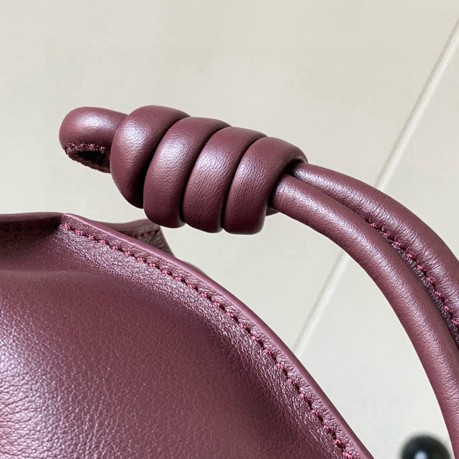 LOEWE 25S MEDIUM FLAMENCO CLUTCH BAG 23 IN DARK ROSEWOOD CALFSKIN