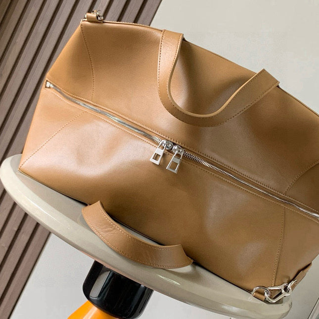 LOEWE 26S LARGE PUZZLE FOLD TOTE 59 IN CAMEL BROWN  CALFSKIN