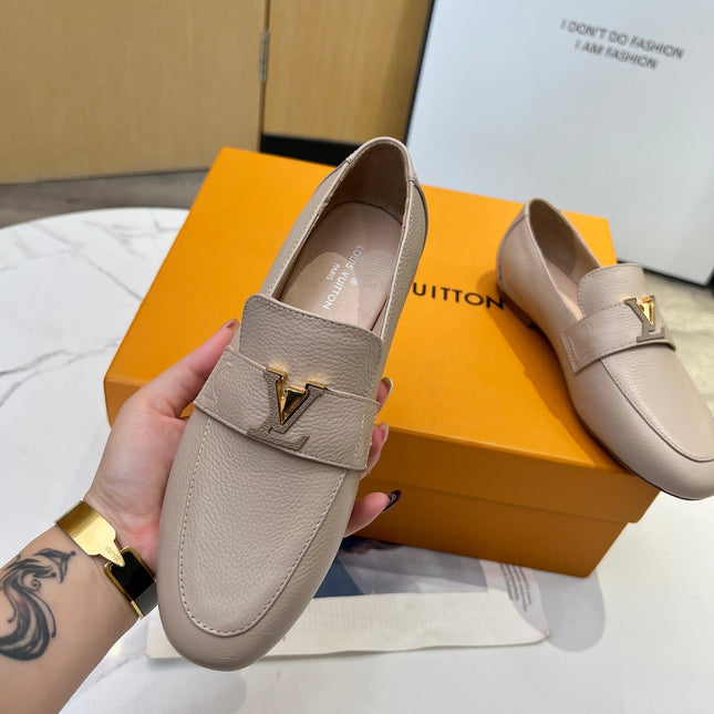 LV 26S MARE FLEX LOAFERS IN BEIGE GRAINED CALFSKIN