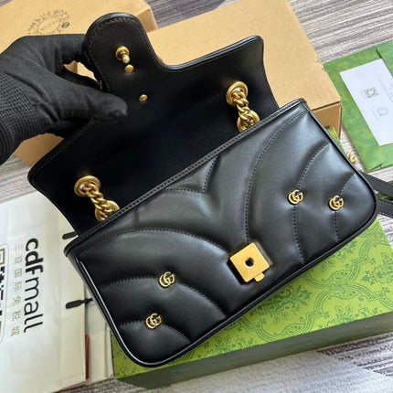 GG MARMONT MEDIUM 26 BAG IN BLACK LAMBSKIN
