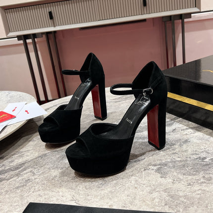 SANDALOO PLATFORM SANDALS 130MM IN BLACK VELVET