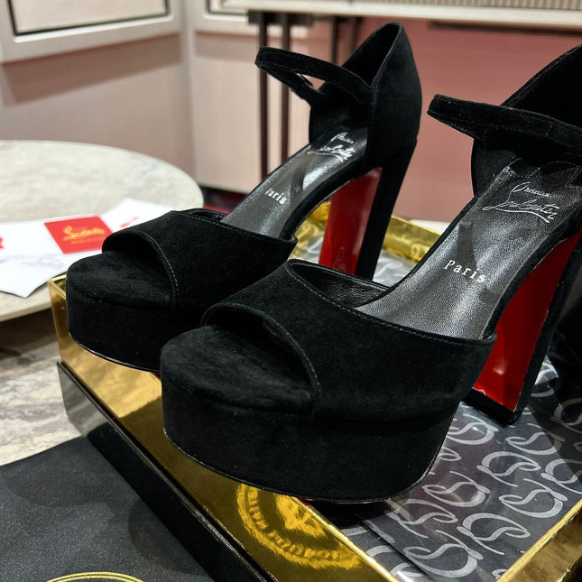 SANDALOO PLATFORM SANDALS 130MM IN BLACK VELVET