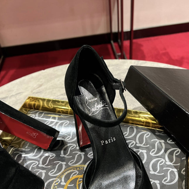 SANDALOO PLATFORM SANDALS 130MM IN BLACK VELVET