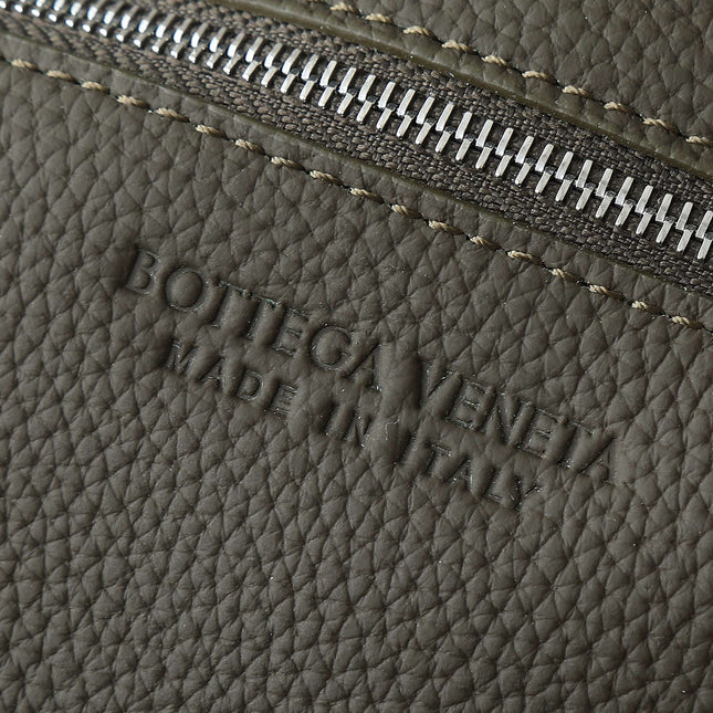 BOTTEGA VENETA 25S DIAGO 22 IN DARK OLIVE CALFSKIN SILVER HARDWARE