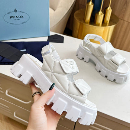 PRA MONOLITH NAPPA SANDALS WHITE LAMBSKIN