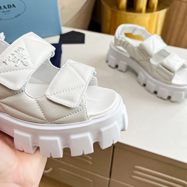 PRA MONOLITH NAPPA SANDALS WHITE LAMBSKIN