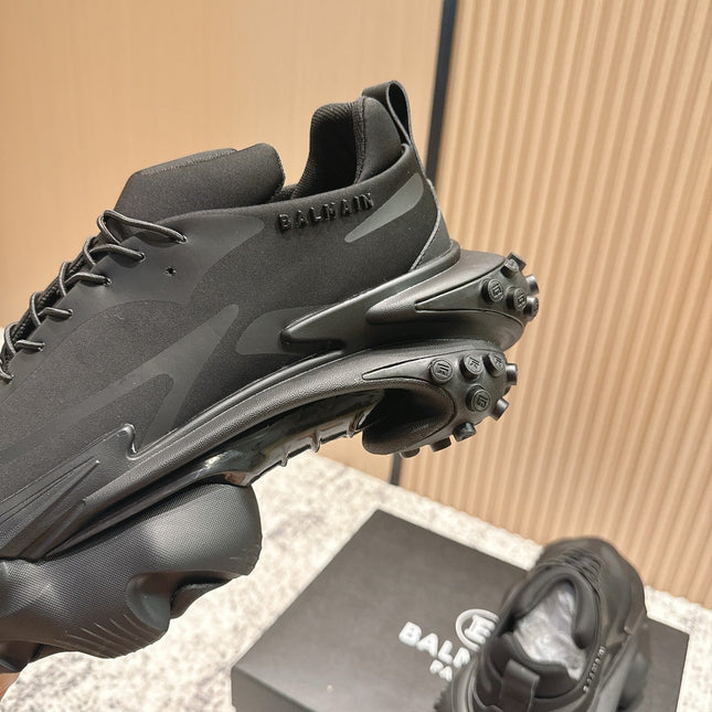 BALMAIN 26S SNEAKERS 60 MM IN BLACK CALFSKIN