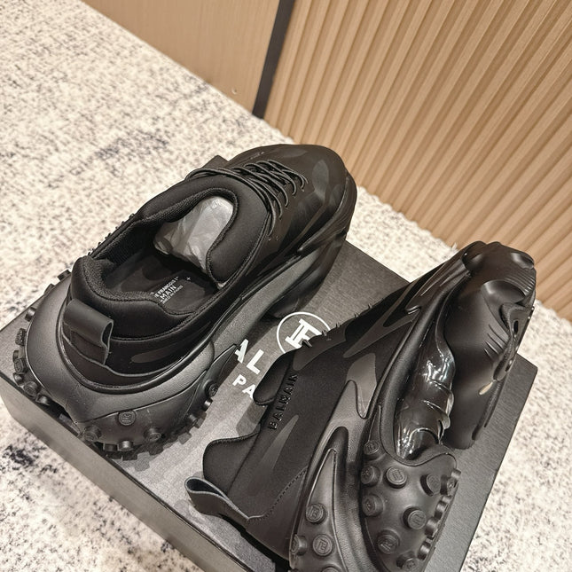 BALMAIN 26S SNEAKERS 60 MM IN BLACK CALFSKIN