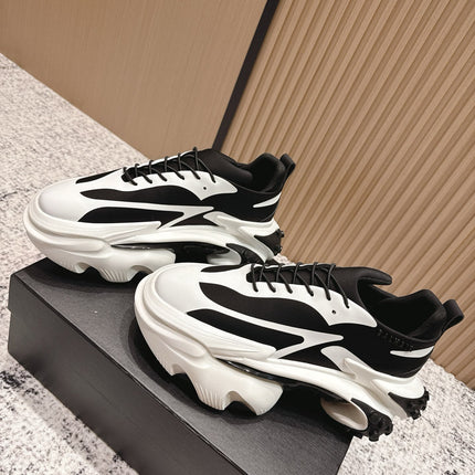 BALMAIN 26S SNEAKERS 60 MM IN WHITE AND BLACK CALFSKIN