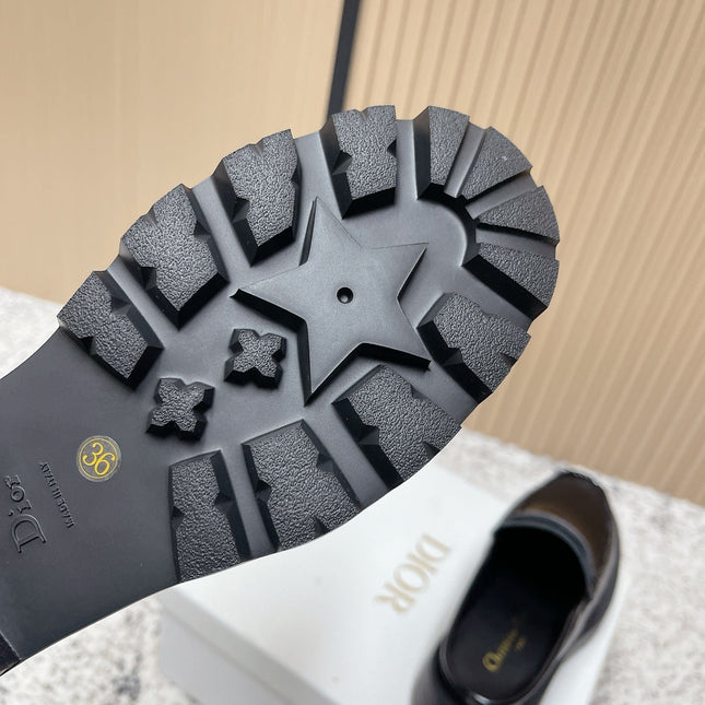 DIOR 25S BOY MULES IN BLACK CALFSKIN