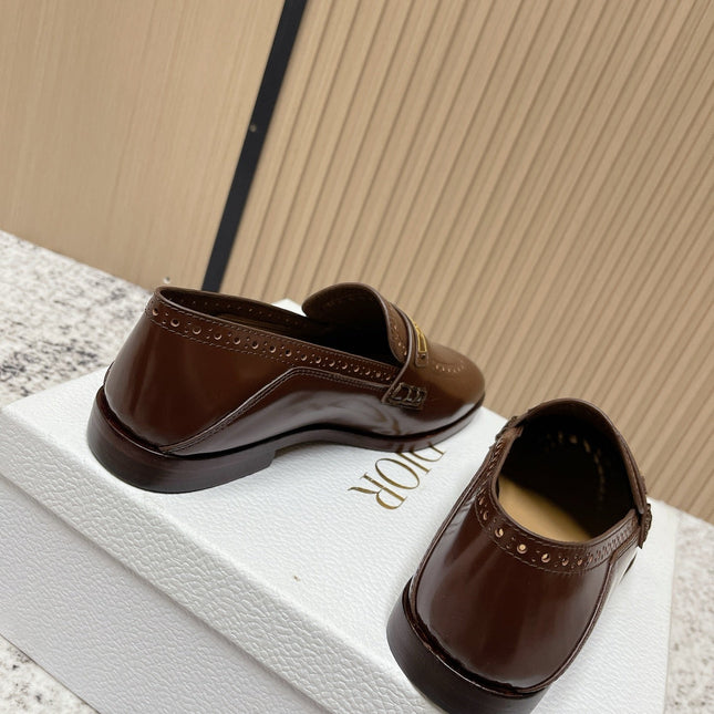 DIOR 25S BOY LOAFERS IN BROWN CALFSKIN