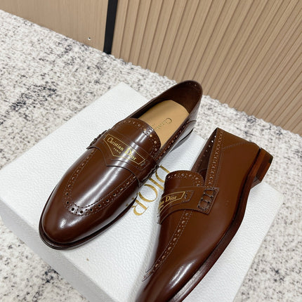 DIOR 25S BOY LOAFERS IN BROWN CALFSKIN