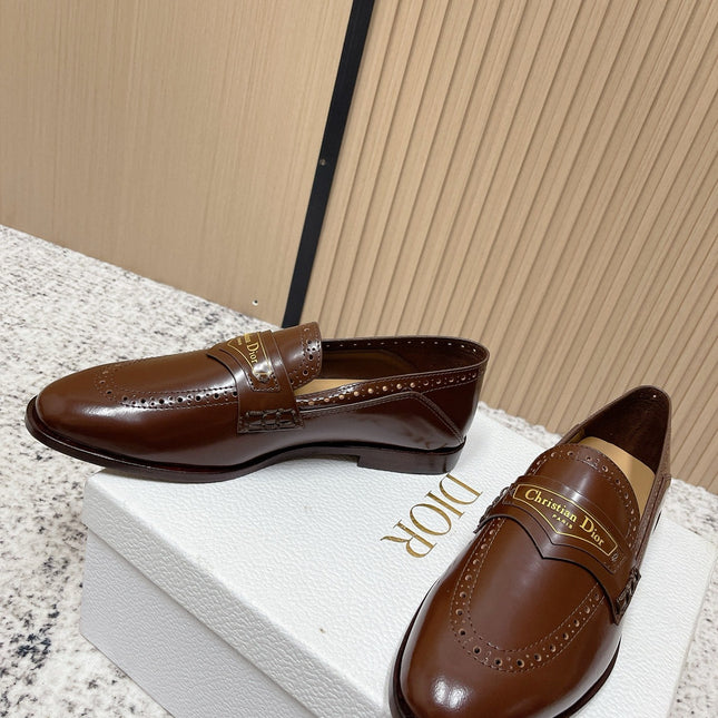 DIOR 25S BOY LOAFERS IN BROWN CALFSKIN