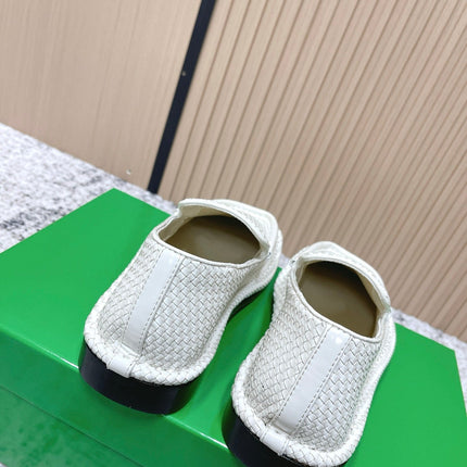 BOTTEGA VENETA 26S LOAFERS IN WHITE INTRECCIATO CALFSKIN