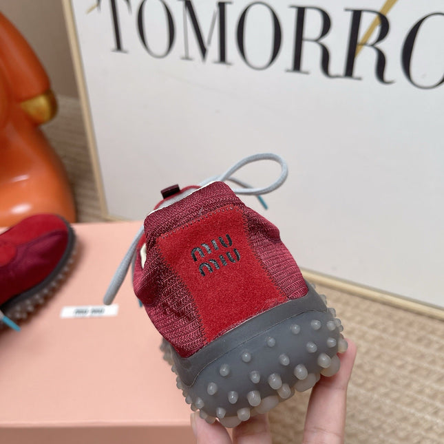MIUMIU 26S SNEAKER IN RED SUEDE STYLE 5