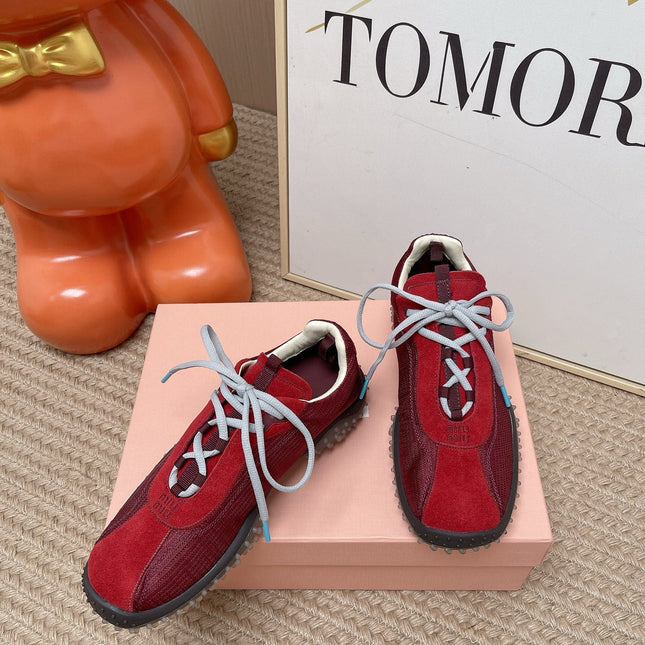 MIUMIU 26S SNEAKER IN RED SUEDE STYLE 5