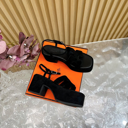JAM 30 SANDAL IN BLACK VELVET