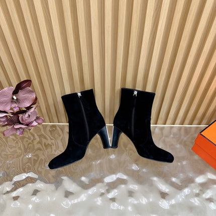 HM 25S ANKLE BOOTS 70 MM IN BLACK SUEDE